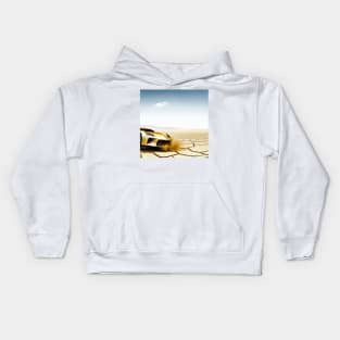 Fast car in the desert Kids Hoodie